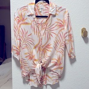 Amuse Society Button Up Tropical Shirt